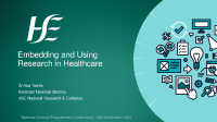 Dr Ana Terres - Embedding and using Research in Healthcare front page preview
              